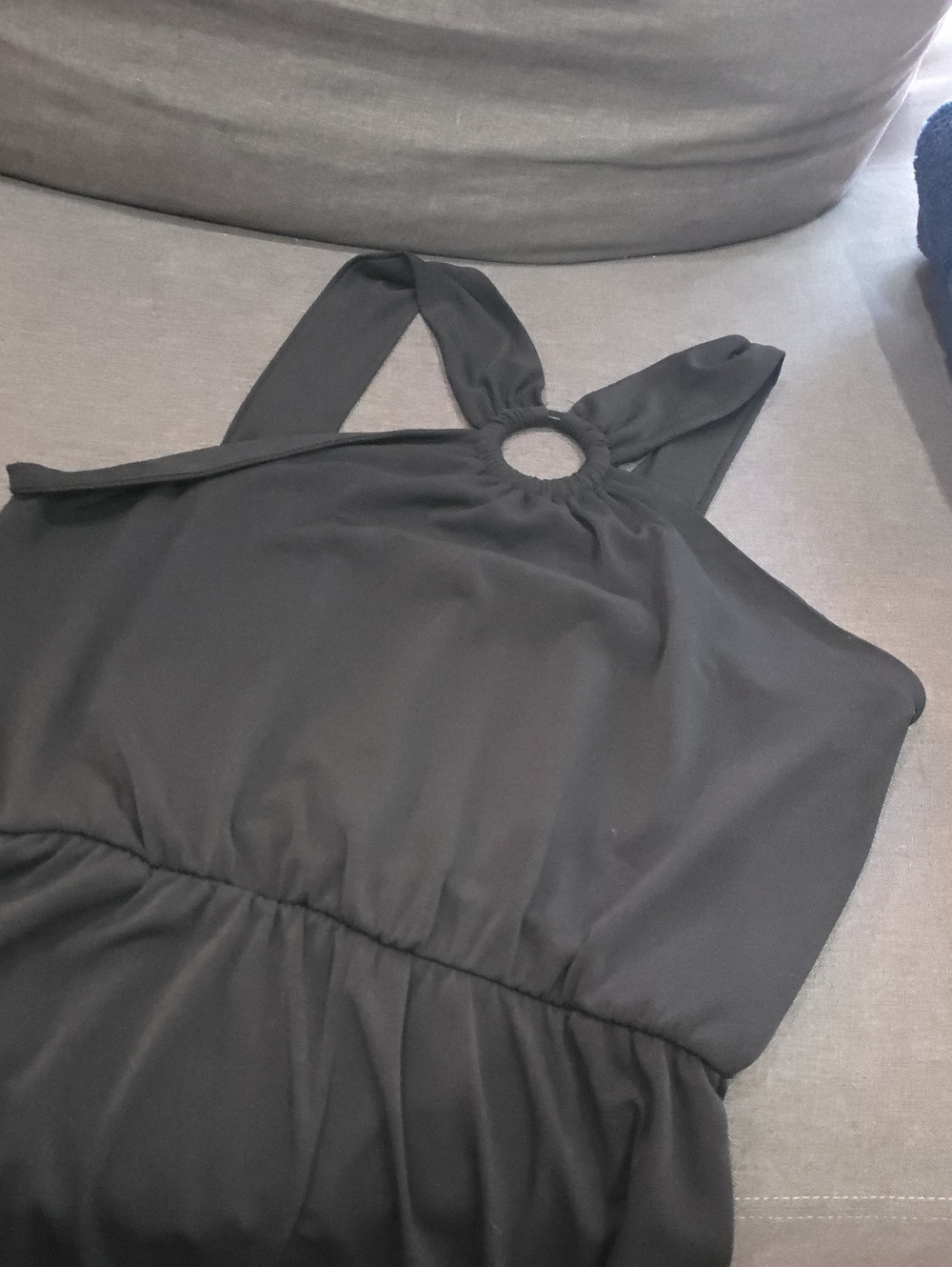 Gilli Black Halter One-Piece with Ring Detail